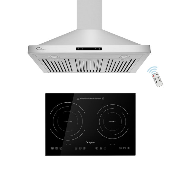 Empava 2 Piece Kitchen Appliance Package with 20.5'' Induction Cooktop , Wall Mount Range Hood